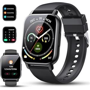 Poounur Smartwatch Uomo Donna Chiamate Bluetooth, 1.85" Orologio Smart Watch con Contapassi/Sonno/Cardiofrequenzimetro, Fitness Tracker 112 Modalità Sportive , Impermeabil IP68 Smart Watch per Android iOS