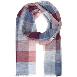 Lindenmann sciarpa/sciarpa tessuta uomo 100% cotone, sciarpa da uomo, grigio-rosso-blu