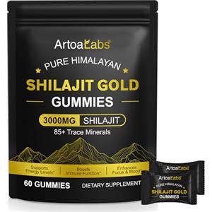 DUODUORENER Shilajit - Orsetti gommosi 3000 mg, puro Himalaya Shilajit oro, oltre 85 oligoelementi, supporta il livello di energia, il sistema immunitario (1)
