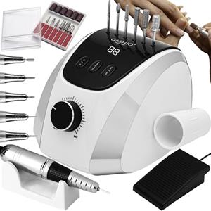 GASHIO® Fresa per unghie in gel | Nail Drill 65 W | Lima elettrica | Manicure Pedicure Set elettrico | Fresa per unghie con cavo | Fresa per unghie con pedale | Macchina per unghie | 35,000 giri/min
