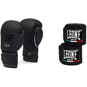 Leone 1947 Black&White Guantoni, Nero, 10 OZ & AB705 Bendaggi, Nero, 2,5 m