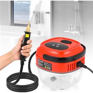 Moongiantgo Pulitore a Vapore Professionale 2500W, Pulitore Vapore Casa con 6 Velocità Regolabile, 1.5L de Serbatoio, 20s Riscaldamento Rapido, Steam Cleaner per Casa, Cucina, Bagno, Auto (Arancione)