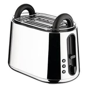 Alessi Toru NE03 B - Tostapane Elettrico di Design, in Acciaio Inossidabile 18/10 e Resina Termoplastica, Presa Europea, 925W, Nero
