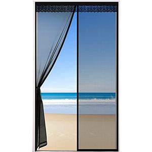 Cinkee Zanzariera magnetica 100 x 210 CM - Zanzariere magnetiche per porte finestre, Installazione Facile, Per porta d'ingresso porta sul retro, interno ed esterno e patio (Nero)