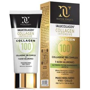 Natur Unique Ialucollagen Collagen Intensive Collagen 100 - Maschera-siero per viso e collo con Collagene 100 complex, 75 ml