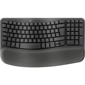 Logitech Wave Keys tastiera wireless ergonomica - Grafite, Layout Internazionale QWERTY