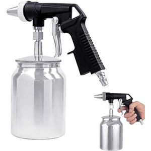 Chingcoo Pistola per sabbiatura ad aria compressa, pressione di esercizio 6,2 bar, sabbiatrice portatile, sabbiatrice per sabbiatura, 1000 ml, richiesta di aria 198 l/min, per lucidatura, levigatura, rimozione