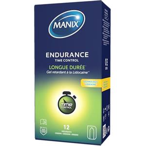 MANIX ENDURANCE TIME CONTROL: Scatola di 12 preservativi per uomo/Larghezza nominale 53 mm
