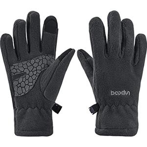 Arcweg Guanti Invernali Termici Leggeri Bambini Touch Screen in Vello Guanti Antiscivolo Sportivi Polsini Elastici Ragazze Ragazzi Grigio L-XL