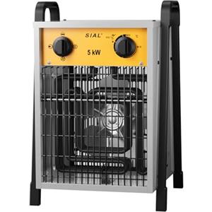 SIAL Industriale Riscaldamento 5000 W - Termoventilatore - Radiatore Elettrico - Adatto per Cantieri, Negozi, Garage, Scantinati(Argenteo)