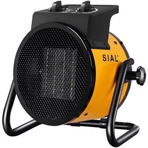 SIAL Termoventilatore 2000 W - Radiatore Elettrico - Ceramica - Riscaldamento Industriale - Riscaldamento Rapido in 3 Secondi - Termostato e Protezione da Surriscaldamento (Giallo)