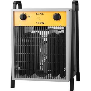 SIAL Industriale Riscaldamento 15 kW - Termoventilatore - Radiatore Elettrico - Adatto per Cantieri, Negozi, Garage, Scantinati(Argenteo)