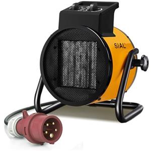 SIAL Termoventilatore 5000 W - Radiatore Elettrico - Ceramica - Riscaldamento Industriale - Riscaldamento Rapido in 3 Secondi - Termostato e Protezione da Surriscaldamento (Giallo)