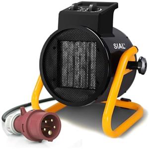SIAL Termoventilatore 5000 W - Radiatore Elettrico - Ceramica - Riscaldamento Industriale - Riscaldamento Rapido in 3 Secondi - Termostato e Protezione da Surriscaldamento (Nero)