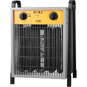 SIAL Industriale Riscaldamento 9 kW - Termoventilatore - Radiatore Elettrico - Adatto per Cantieri, Negozi, Garage, Scantinati(Argenteo)