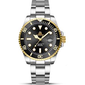 LN LENQIN Orologio Da Uomo in Acciaio Inossidabile - Analogico Al Quarzo Impermeabile Con Data - Casual Alla Moda Luminoso