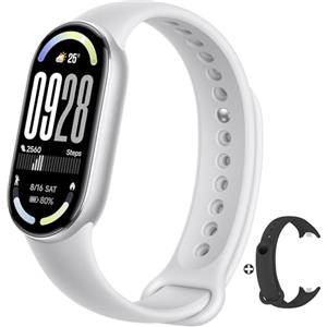 XIAOMI Mi Smart Band 10 (2025) Smartwatch,Schermo AMOLED 1,72", Autonomia 21 giorni,150+ Modalità Sportive,5ATM,Monitoraggio Della Frequenza Cardiaca 24/7 e SPO₂,Analisi del Sonno, HyperOS 2(Argento)