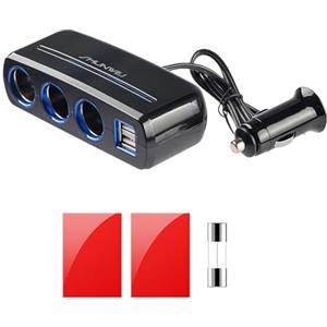 Fangehong Accendisigari USB, Accendisigari 12v Auto, USB Auto Accendisigari, 120W 12V/24V Adattatore da Auto, Caricabatteria da Auto con Presa Accendisigariper GPS Cellulare Tablet Dash Cam