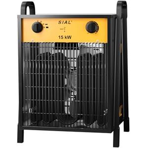 SIAL Industriale Riscaldamento 15 kW - Termoventilatore - Radiatore Elettrico - Adatto per Cantieri, Negozi, Garage, Scantinati(Nero)