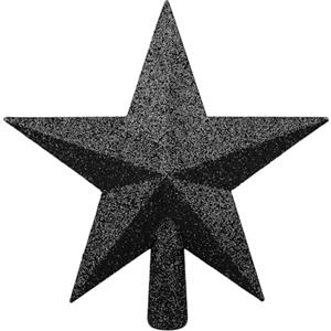 SULOLI Stella Albero di Natale,Puntale Albero Natale,3D Stella Topper per Decorazioni Natalizi con Glitter (Nero)