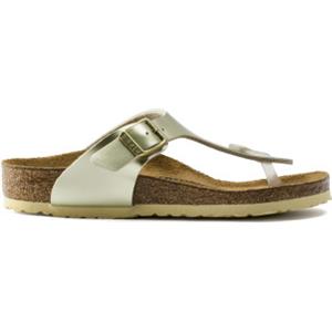 Birkenstock per donna/ragazza. 1015593 Sandali stretti Gizeh Birko-Flor oro metallizzato [3134709], Basso, Nessuno, Casual, moda per bambini