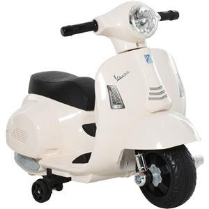 HOMCOM Moto Elettrica Vespa per Bambini 6V con Fari e Clacson, per Bimbi da 18-36 mesi, Design Compatto e Elegante