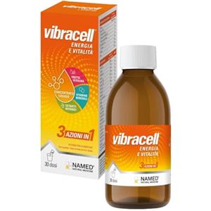 NAMED NATURAL MEDICINE NAMED Vibracell Integratore Multivitaminico Completo Naturale | Con Vitamine, Sali Minerali, L-Carnitina e Pappa Reale | Integratori Energia e Vitalità per Adulti e Bambini | 8 Flaconi da 15 ml