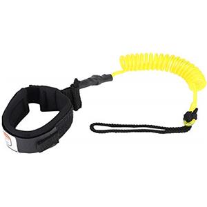 KIMISS Guinzaglio per Gamba da Snowboard Guinzaglio da Surf Stand Up Paddle Board 5Mm Gamba a Molla Arrotolata Corda per Piede Guinzaglio da Surf per Tavola da Surf (Giallo) (Giallo)