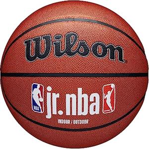 Wilson Pallone da Basket, Jr. NBA Authentic, Utilizzo Outdoor, Rivestimento Tackskin Cover, Taglia: 7, Marrone