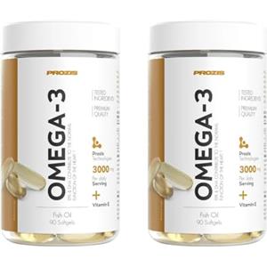 Prozis Omega 3-1000 mg, 90 perle (2 confezioni) - Omega 3 salute del cuore