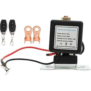 Akozon Interruttore di Stacco Remoto della Batteria, Interruttore di Spegnimento per Auto 24 V 500 A con 2 Telecomandi, Antifurto, Previene il Consumo della Batteria, Interruttore di
