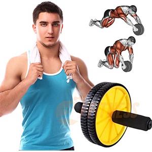 FFitness Fitness AB ROLLER per Uomo | 2 Ruote antiscivolo per addominali, braccia, spalle e schiena. Rafforzati allenandoti a casa | Fitness trainer home ABS workout