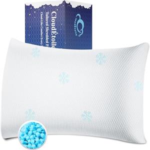 CloudÉtoile Cuscino Cervicale Memory Foam - Regolabile Cuscino Ortopedico con Schiuma Frantumata per Dormire, Ergonomico Guanciale Letto Supporto Anti Dolore e Antirussamento, 60x40 cm