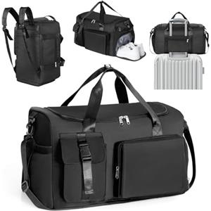 Cozary Borsa Palestra Uomo Donna - 42L Grande Borsone Sportivo - Tessuto Oxford Impermeabile - Borsa Fitness 3 in 1 - Design Multiscomparto - Per Viaggi Palestra Affari - Nero