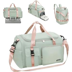 Cozary Borsa Palestra Uomo Donna - 42L Grande Borsone Sportivo - Tessuto Oxford Impermeabile - Borsa Fitness 3 in 1 - Design Multiscomparto - Per Viaggi Palestra Affari - Verde