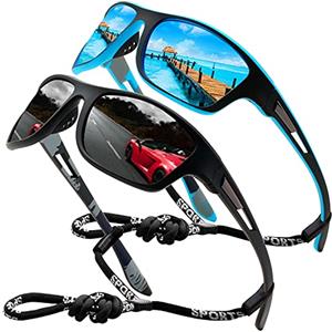 Perfectmiaoxuan Occhiali da sole polarizzati per uomo donna ciclismo montagna trekking guida pesca arrampicata sportivi Le vacanze Viaggi cordino occhiali Protezione UV
