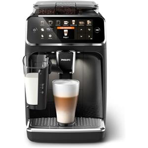 PHILIPS 5400 Series Macchina da Caffè Automatica - Montalatte LatteGo, 12 Bevande, Display Intuitivo, 4 Profili Utente, Nero (EP5441/50)