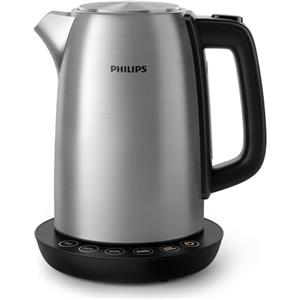 Philips Domestic Appliances Bollitore Elettrico HD9359/90 Acciaio Inox, Programmi Pre-Impostati, Mantenimento della Temperatura, Capacità 1.7 l, Luci LED