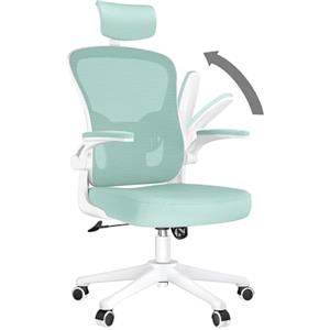 rattantree Sedia da Ufficio, Sedia Ufficio Scrivania con Poggiatesta Regolabile, Sedia Ergonomica per Computer con Braccioli Regolabili e Supporto Lombare per Home Office, Verde