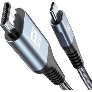 AviBrex Cavo USB C a HDMI 4K 5M, Adattatore USB Type C a HDMI per [Thunderbolt 4 3] Compatibile con iPhone16 15 Pro Max,MacBook Pro/Air,iMac, Mac mini M4/iPad Pro/Air,Samsung S25 S24 a s8,XPS 17 ecc