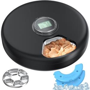 VKIMISS Dispenser Crocchette Gatto Umido: Distributore Cibo Gatti Automatico - Dosatore Crocchette per Gatti senza Fili - Distributore di Cibo per Cani Timer - con Ciotola in Acciaio Inossidabile