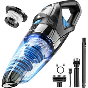 Topipop Aspirapolvere Portatile Batteria,Aspirapolvere Auto Potente con Potenza di Aspirazione Elevata di 25KPa,Aspirabriciole Senza Fili con Filtro HEPA e Accessori per Auto,Peli di Animali,Tappeti