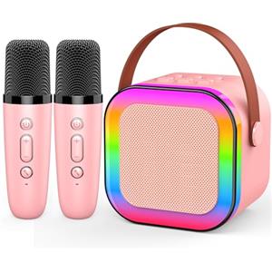 Dislocati Regalo Bambina 3-12 Anni,Microfono Karaoke per Bambini Regalo Natale Giochi Bambina 3-12 Anni Karaoke con Microfono Bluetooth Regalo Ragazza Giocattoli Bambini 4-12 Anni