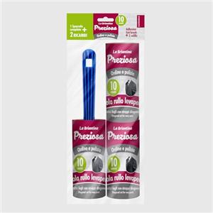 La Briantina Spazzola Adesiva a Rullo per Abiti con 2 Ricariche da 10 m - Rimuove Peli, Polvere e Pelucchi - Levapelucchi Manuale per Vestiti, Divani e Tessuti