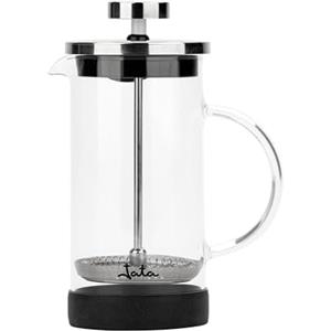 Jata HOGAR HCAF1135 - Caffettiera francese. Stampa francese. Caffettiera a stantuffo. Teiera e schiumatrice. 350 ml. Vetro Borosilicato. Resistente al calore. Filtro in acciaio inox. Caffè, infusi,