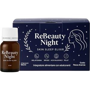 WeHealth ReBeauty Night | Trattamento Anti-Età, Sonno Profondo, Antirughe | Integratore Notte per Pelle e Sonno con Acido Ialuronico, Melatonina, Vitamine C, E, B2, Biotina, Passiflora | 12 Flaconcini da 15ml