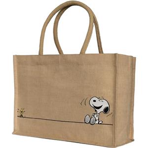 Kanguru Tote Bag in Cotone, Borsa Donna Shopper con Manici, Snoopy con Elegante Fodera Interna e Tasca, Fashion, Ideale per Shopping, Viaggio, Università e Pranzo, Raffinata e Trendy, misto juta