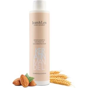 Jean & Len Repair Shampoo Keratin & Almond, per capelli strutturalmente danneggiati e indisciplinati, doma il crespo, per capelli dall'aspetto più sano, senza parabeni e siliconi, vegan, 300 ml