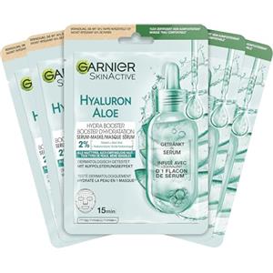 Garnier Maschera viso per tutti i tipi di pelle, rinfrescante e idratante, con acido ialuronico e aloe vera, Hydra Bomb, 5 x 28 g