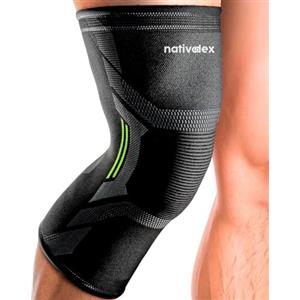 NativoDex Ginocchiera Stabilizzante di Supporto per Menisco e Legamenti - Tutore Ginocchio Antiscivolo di Compressione per Uomo e Donna - Ginocchiere Palestra